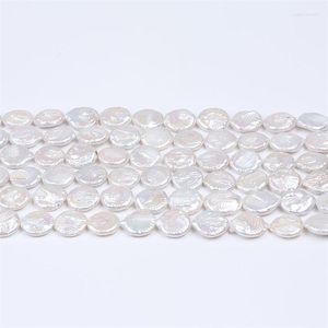 Loose Gemstones Wholesale White 20mm Flat Coin Shape Natural Freshwater Pearl