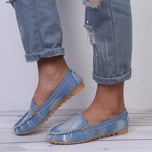Dress Shoe Casual Flat Shoes Spring Autumn Loafer Women Slips Soft Round Toe Denim Flats Jeans Plus Size 230719