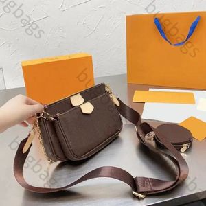 Omuz çantaları çoklu pochette aksesuarları tasarımcı çantası 3pcs set tuval kayış mini çantalar zincir tasarımcılar kadın crossbody lüks cüzdan çapraz gövde erkek