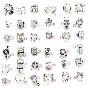 Alaşım 140 Styles 925 Gümüş Büyük Delik Boncuklar Avrupa Pandora Cazibe Bilezikleri Ilia Biagi Metaller Gevşek Boncuk Takı DIY 140pcs L268N