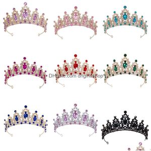 Jóias para o cabelo Noiva Coroas Princesa Tiara Noiva Cristal Tiaras Designer Rainha Diadema Headpieces Feminino Headwear Drop Delivery Cabelo Dhhye