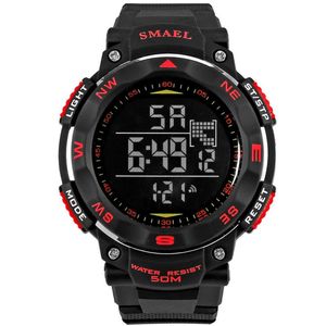 Smael digitala klockor 50m vattentät sportklocka Led Casual Electronics Armswatches 1235 Dive Swimming Watch LED Clock Digital274x