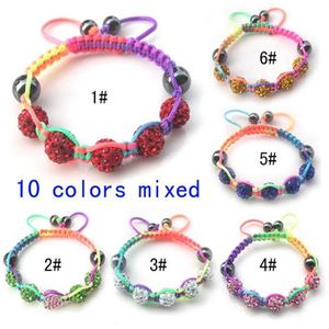 New Kids 'Mix Color Clay Beads och Colorful Nylon Cord Handgjorda armband DIY -smycken 12 st.