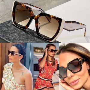 Womens Brown MONOCHROME PR 15WS Eyewear Plank Designer Party Sunglasses Ladies Stage Style Fashion Square Cat Eye Plate Frame glasses Size 123