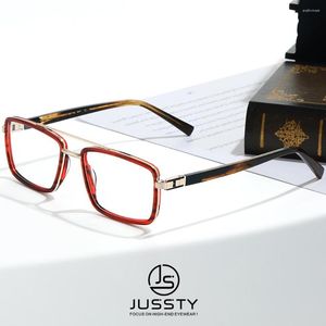 Solglasögon ramar Jussty Italy Acetat Optiska glasögon Frame män fyrkantiga recept glas manliga varumärkesdesigner myopia glasögon glasögon