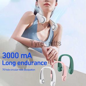 Carregadores Halter Carregamento USB Elétrico Portátil Pendurado Pequeno Ventilador de Pescoço Estudantil Sem Lâminas Mini Ventilador Esportivo x0729