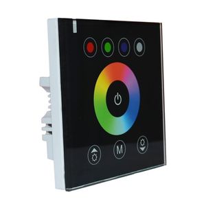 Touch Panel LED controller Dimmer Switch Wall-mounted Controller for RGBW LED Strip Lights DC12V - 24V Black246q