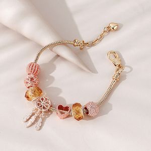 DIY Personalized Bead Bracelet European and American New Tide Fashion Dream Covering Network Hollow Peach Heart Lantern Pearl