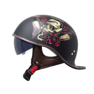 Cykelhjälmar Motorcykel Män sommar Harley Vintage Women's Electric Scooter Light Ladle Band Endoskop T230720