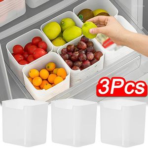 Garrafas de armazenamento 1-3PCS Geladeira Alimentos Frescos Caixa Geladeira Porta Lateral Frutas Legumes Estojo de Condimentos Recipiente Caixas Organizadoras de Cozinha