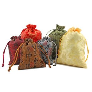 20st Silk Drawstring Jewelry Organizer Pouch 9x12cm 10x14cm Satin Christmas Wedding Gift Bag Necklace Armband Comb Packaging232h