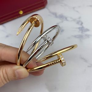 nail series gold bangle diamond top quality Au 750 18 K ADITA never fade 16 17 18 size with box official replica luxury brand jewe279B