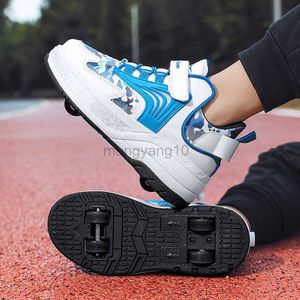 Inline rullskridskor 2023 Nya rullskridskor barn 4 hjul utomhus sport casual deformation sneakers pojkar flickor skor glid leksaker gåva 31-43 hkd230720