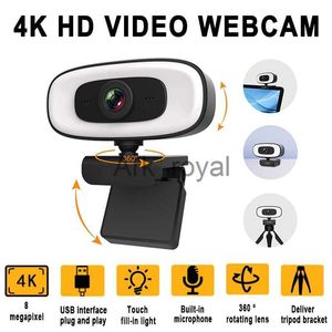Webcams Webcam Mini 4K USB Computer 2K Webcam Full HD 1080P Web For Work With Microphone Tripod For PC Laptops Live Streaming Camera J230720