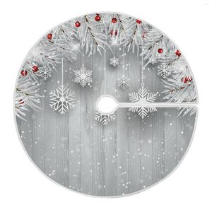Juldekorationer silver snöflinga träd kjol matta xmas rund matta prydnad lyckligt år semester hemfest dekoration leveranser