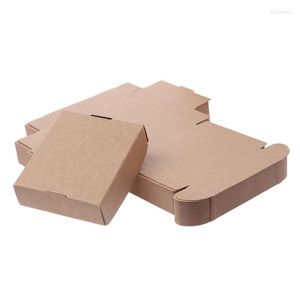 Wrap Prezent 367a 50pcs Brown Kraft Paper Box na imprezę Wedding Candy Pakowanie biżuterii