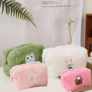 Large Capacity Plush Cosmetic Bag Makeup Organizer Handbag Stationery Pencil Case Pencilcase Pen Box Supplies