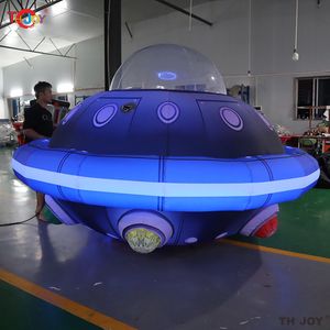 Sand Play Water Fun free air 10ft Giant Inflatable UFO with led light Flying Saucer Spaceship For Event Advertising 230719