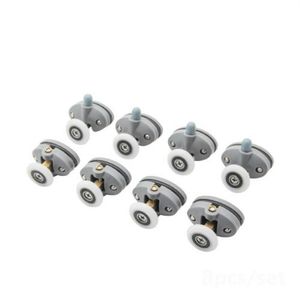 4pcs set Top And Bottom 23mm 25mm ABS Plastic Pulleys Wheel Sliding Bearing Door Rollers For Shower Casters Cabin Bathroom Other H2809