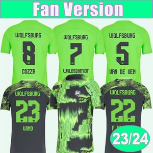 2023 24 Wolfsburg BAKU Mens Soccer Jerseys COZZA L.NMECHA ARNOLD WIND Home Away Training Wear Football Shirt Short Adult Sleeves Uniformes