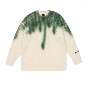 Men's Sweaters Tie Dyed Gradient Knitted Mens Hip Hop Loose Oversized Pullovers Streetwear Harajuku Fashion Casual