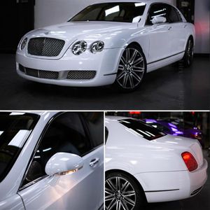 Super High Gloss White Vinyl Car Wrap Glossy блестящая белая пленка с воздушным пузырьком для наклейки на автомобиль Foil288X