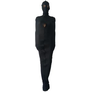 Costumes & Cosplay Unisex Fetish Catsuit bodybag Zentai sleeping bag Full Tight bodysuit Lycar Mummy Bag Stage Props removable mask open eyes