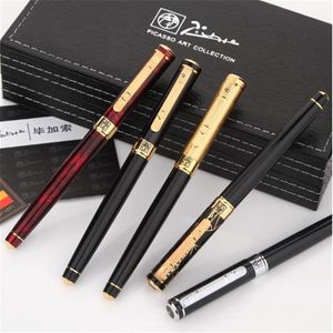 Высококачественный Picasso Black Metal Roller Ball Pen Business Office Stationery Написание гелевых ручек для рождественского подарка225W