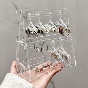 Jewelry Pouches Display Holder 8 Hangers Multi-holes Transparent Acrylic Hook Earrings Necklace Organizer Stand Store Supplies