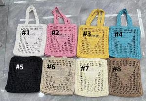 One-Shoulder-Ochette-Rucksack Tragetaschen Grass Bast Crochet Damen Damen Sommerstil Markentaschen Beuteltasche Dreieck Kurzriemen Herren 1BG393 1BG424