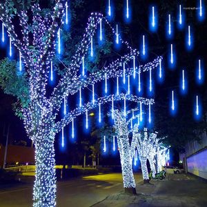 ストリングス8チューブ30cm屋外照明ガーランドLED Meteor Shower Rain String Festoon Street Ramadan Wedding Party Decoration