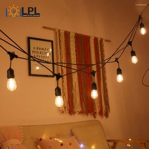 Cordas Festoon LED Globo Corda Luz Fada E27 Ao Ar Livre Para Festa de Natal Jardim Decorativo Guirlanda Lâmpada Rua Pátio Quintal