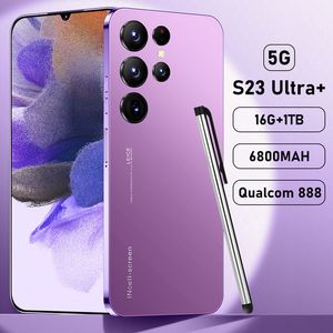 2023 Global Versiyon S23 Ultra+ 5G Akıllı Telefon 16GB+ 1TB 6.8 inç Hücresel 6800mAH Telefon 5G Ağ 50mp Kilidi Açılmış Çift SIM Telefon