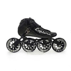 Inline Roller Skates carbon fiber speed skates shoes adults man woman inline speed skating patines 4 wheels 90mm 100mm 110mm fibre sports sneakers HKD230720