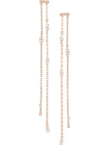 18KT Rose Gold Fringe Kolczyki Luksusowe piękną biżuterię Kolczyki dla kobiet Hoop Diamond Pearl Four Leaf Clover Clover Stud