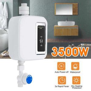 3500W Electric Water Heater Tankless Kitchen Faucet Tap Mini Instant Shower Water Heating Constant Temperature LCD Display T202278