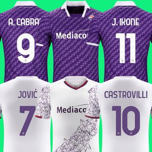 23 24 camisas de futebol da Fiorentina IKONE 2023 2024 CASTROVILLI ERICK camisa de Florença ACF JOVIC CABRAL Milenkovic C.Kouame homens crianças kit conjuntos camisas de futebol