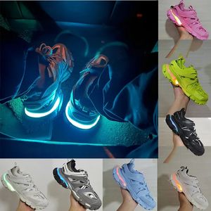 track 3 3.0 led designer shoes for womens mens Luxury Platform Sneaker Lighted Gomma leather Nylon Printed Sports Men light Trainers