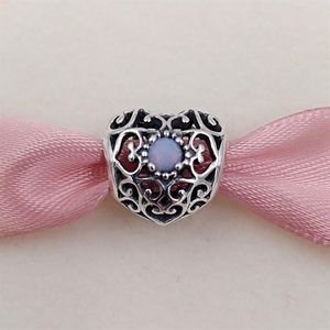 Andy Jewel 925 Sterling Gümüş Boncuklar Ekim İmzalı Kalp Doğum Taşı Charm Cazibe Avrupa Pandora tarzı mücevher bilezikler333s