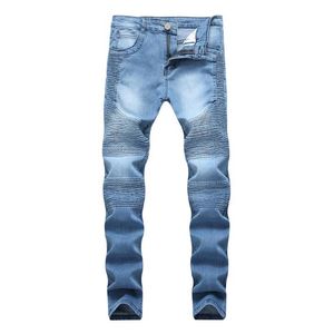 Erkekler Kot Streç kargo denim siyah bisikletçisi erkekler Piled sıska pantolonlu kadınlar hi-q klasik pantolon262z