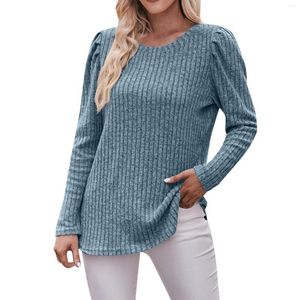 Women's Blouses Long Sleeve T Shirt Fashion Crew Neck Tops Solid Color Casual Cotton Womens For Men Just Women