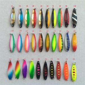 3 5g Fishing Lure Ice Bait Spoon Bait Metal False Bait Fishing Tackle Single Hook Salt or Fresh Water Fish 30 kinds of color217M