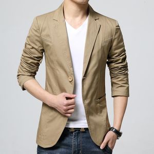 Mäns kostymer Blazers Cotton Coat Men Casual Autumn Spring Fashion Slim Sacka Jacka Busin Blazer Clothing Terno Masculino M5xl MY519 230720