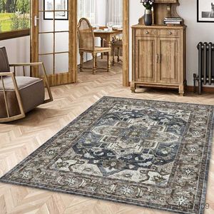 Carpets Carpets Persian Vintage Carpet for Living Room Bedroom Mat Non-Slip Area Rugs Absorbent Boho Morocco Ethnic Retro Carpet R230720