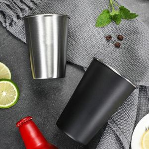 Mugs Coffee Cup Non-slip Bottom Ring Drawing Process Anti-scald Drinkware Stainless Steel Water Mug Tea Wine Kitchen Utensils