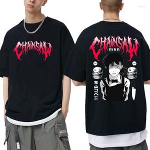 Męskie koszule t-shirts man łańcuchy łańcuchowe kobeni metal denji print T-shirt nowość manga mężczyzn kobiety swobodne mody tshirt tops fan prezent