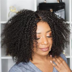 Yeni Moda Lady Yeni Saç Modeli Afro Kısa Bob Kinky Kıvırcık Peruk Brezilya Saç Simülasyonu İnsan Saç Kinky Kıvırcık Peruk 272m