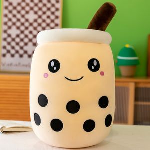 Plush Pillows Cushions 25cm Cute Fruit Bubble Tea Cup Plush Doll Kawaii Soft Stuffed Food Milk Tea Soft Dollcup Pillow Cushion Kids Toys Birthday Gift 230720