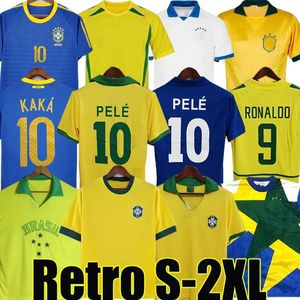 1970 Brasilien PELE Fußballtrikots 1998 2002 Retro-Trikots Carlos Romario Ronaldinho 2004 Camisa de Futebol 94 Brasilien 1958 82 97 98 RIVALDO ADRIANO JOELINTON 1988 57 99