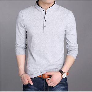 Men's Polos Chinese Style Standup Collar White Polo Shirt Men High Quality Spring Long Sleeve Shirts Casual Streetwear Blouse 230720